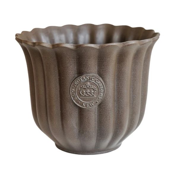 Kew Fluted Tulip Planter - Ceramic - L27.5 x W27 x H22 cm - Mocha