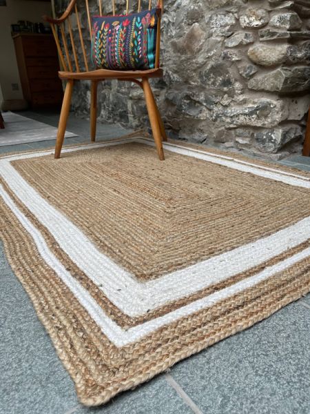 Provide Rugs - Chunky Braided Jute Rugs - White