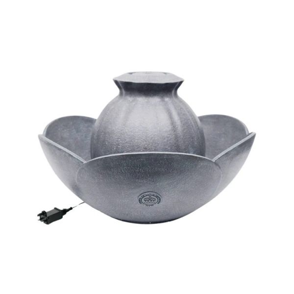 Kew Petal Bowl Water Feature - Fibreclay - L74 x W74 x H44 cm - Grey