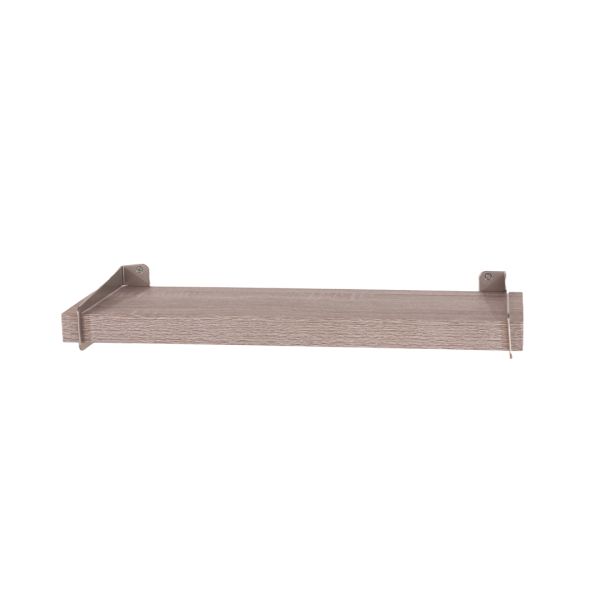 Keer 80 cm Chunky Shelf with Slide on Brackets - Metal - L19.5 x W80 x H3.8 cm - Grey Oak Effect