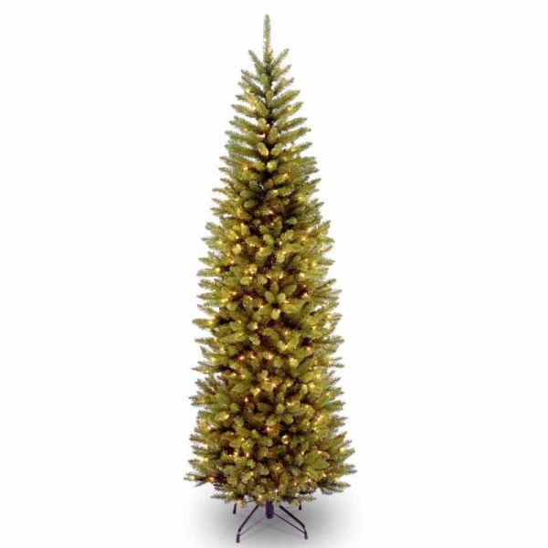 Kingswood Fir 7ft Pencil Tree 300 W/W LED Artificial Plant, Christmas Decoration, Artificial Christmas Tree