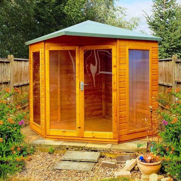 Larkspur 7 x 7 Feet Double Door with Two Fixed Windows Summerhouse