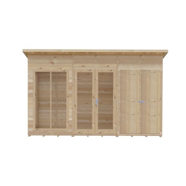 Lela 12x4 Summerhouse including Storage - L125.8 x W357 x H229.9 cm