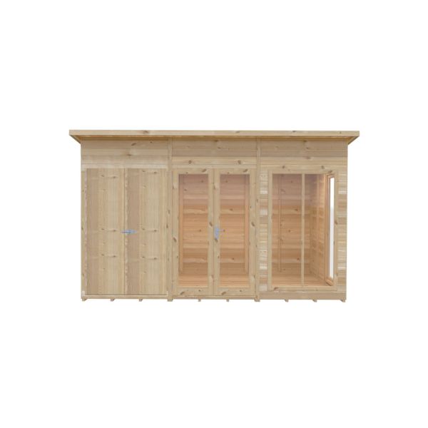 Lela 12x8 Summerhouse including Storage - L244.8 x W357 x H227.5 cm