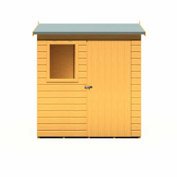 6 x 4 Feet Lewis Single Door Reverse Apex Style C Shed - L136.1 x W191.4 x H204.3 cm