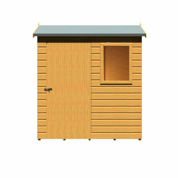 6 x 4 Feet Lewis Single Door Reverse Apex Style D Shed - L136.1 x W191.4 x H204.3 cm