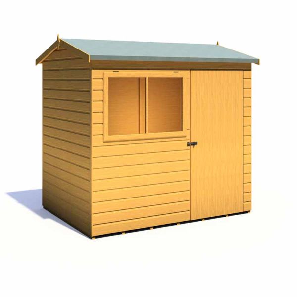 7 x 5 Feet Lewis Single Door Reverse Apex Style C Shed - L147.3 x W208.2 x H187 cm