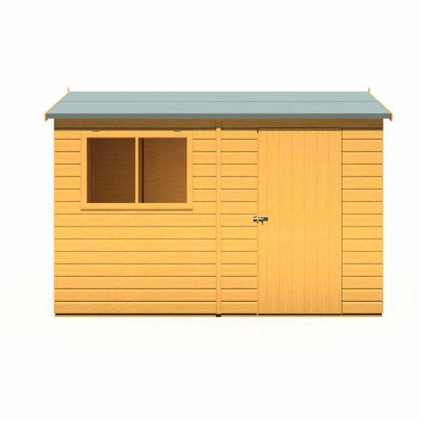 10 x 6 Feet Lewis Single Door Reverse Apex Style C Shed - L196.3 x W311.4 x H212.7 cm