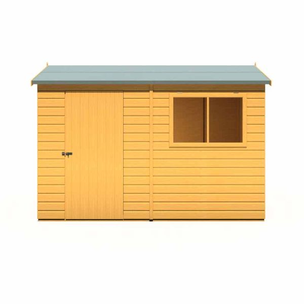 10 x 6 Feet Lewis Single Door Reverse Apex Style D Shed - L196.3 x W311.4 x H212.7 cm