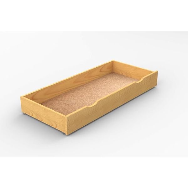 Underbed Storage Drawer (Grooves) - Wood - L98 x W55 x H18.5 cm - Alder