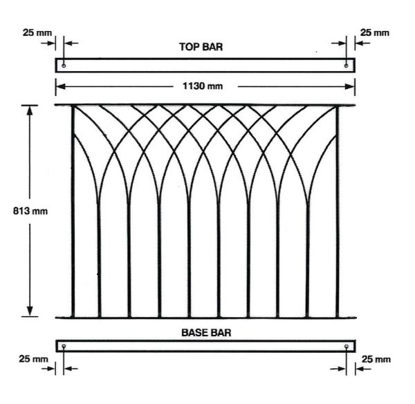 Nova Decking Fence Panel - Solid Steel - FIts Gap of 1130 mm x 813 mm High - Electro Galvanised/Black Powder Coated