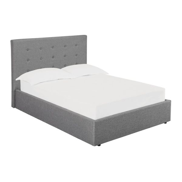 Lucca 4.6 Double Bed - Linen Fabric - L208 x W154 x H113 cm - Grey