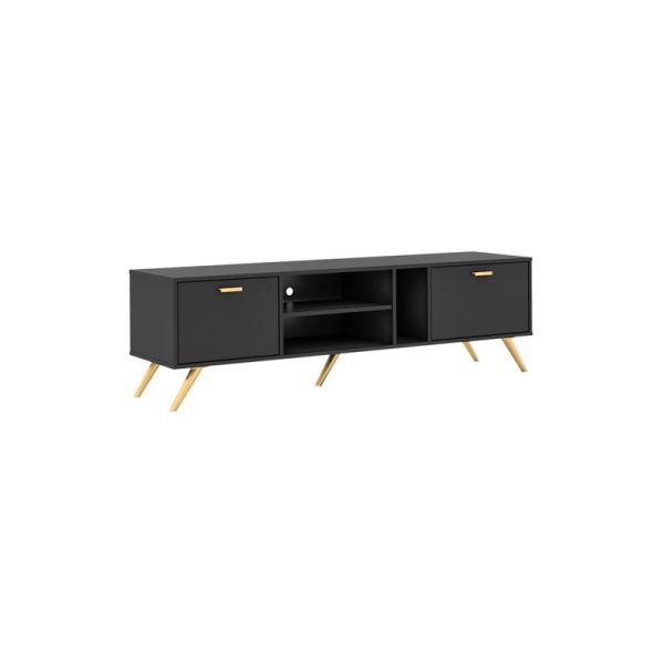 1.6m TV Cabinet - MFC - L40 x W160 x H47 cm - Dark Grey