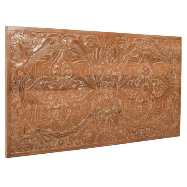 Artwork Bedframe Headboard - Solid Mango Wood - L6 x W150 x H80 cm