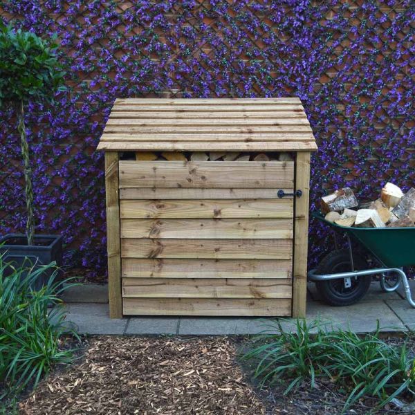 Greetham 4ft Log Store with Doors - L80 x W123 x H128 cm