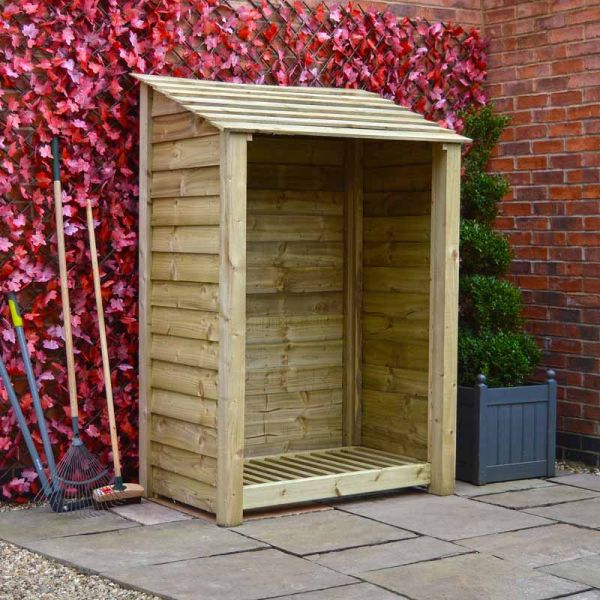 Greetham 6ft Log Store - L80 x W123 x H181 cm - Light Green