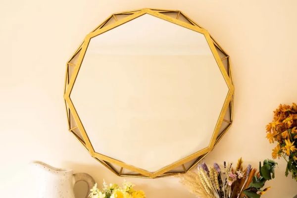 Octagonal Mirror - L66 x W6 x H66 cm - Gold