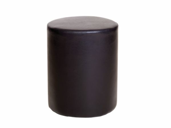 Corona Round Stool in Brown Faux Leather