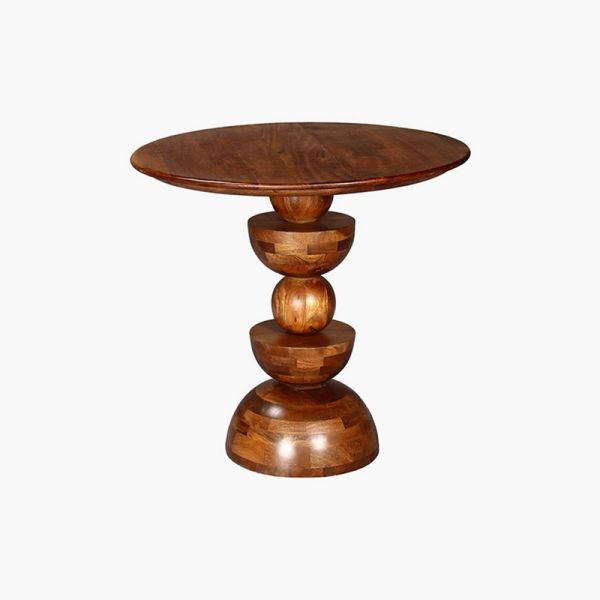 Amos Sculptural Coffee Table - Mango Wood - L80 x W80 x H75 cm - Natural
