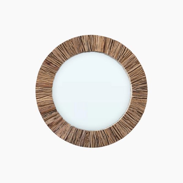 Teo Reclaimed Mirror - Wood - W90 x H90 cm - Brown