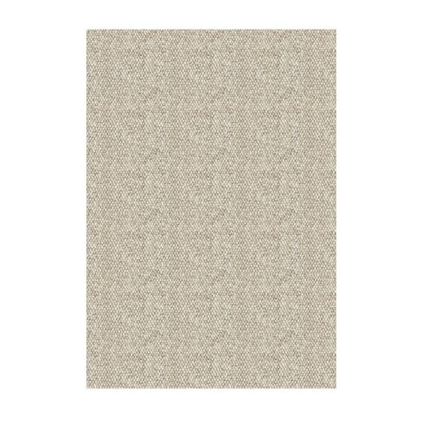 Luke Rectangular Shaped Pebbled Rug - Wool/Polyester/Cotton - L200 x W140 x H1 cm - Beige
