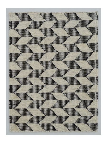 Kayli Rectangular Shaped Rug - Wool/Cotton - L230 x W160 x H1 cm - Black