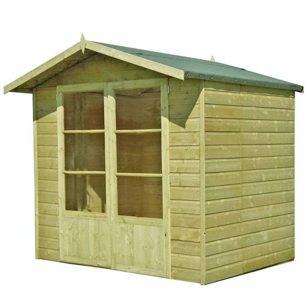 Mumley 7 x 5 Feet Pressure Treated Double Door Summerhouse