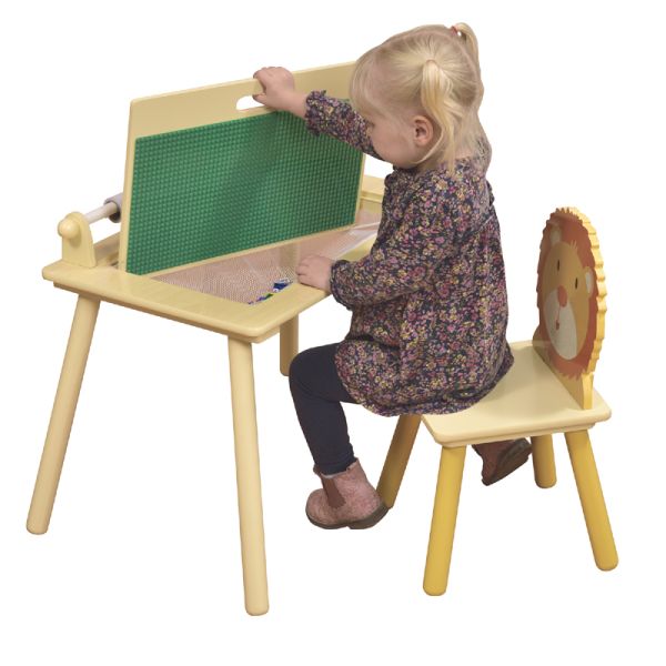 Jungle Writing Table & Chair with Lego Board