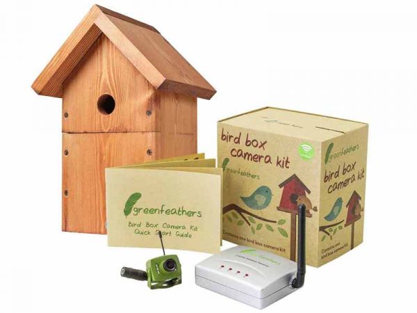 Green Feathers DIY Bird Box with Wireless Camera Kit