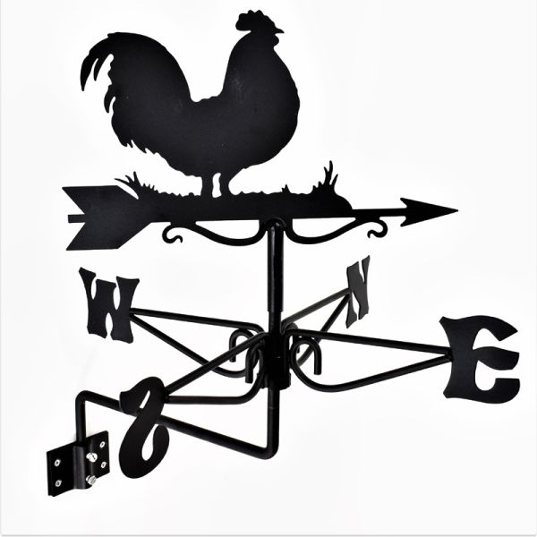 Mini Cockerel Weathervane - Steel - L38 x W38 x H47.5 cm - Black