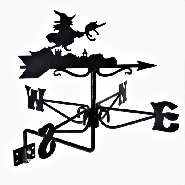 Mini Witch Weathervane - Steel - L38 x W38 x H43.5 cm - Black