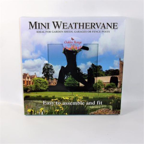 Mini Cricketer Weathervane - Steel - L38 x W38 x H50 cm - Black