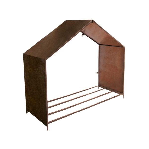 Outdoor House Log Storage - L38 x W100 x H88 cm - Rust