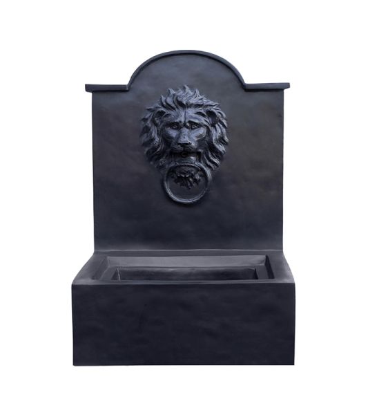 Outdoor Luxury Lion Water Feature - Polyresin - L49 x W55 x H78 cm - Granite