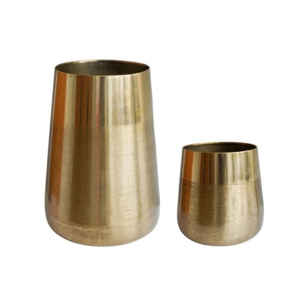 Outdoor Prescot Planter (Set of 2) - Mild Steel - Brass