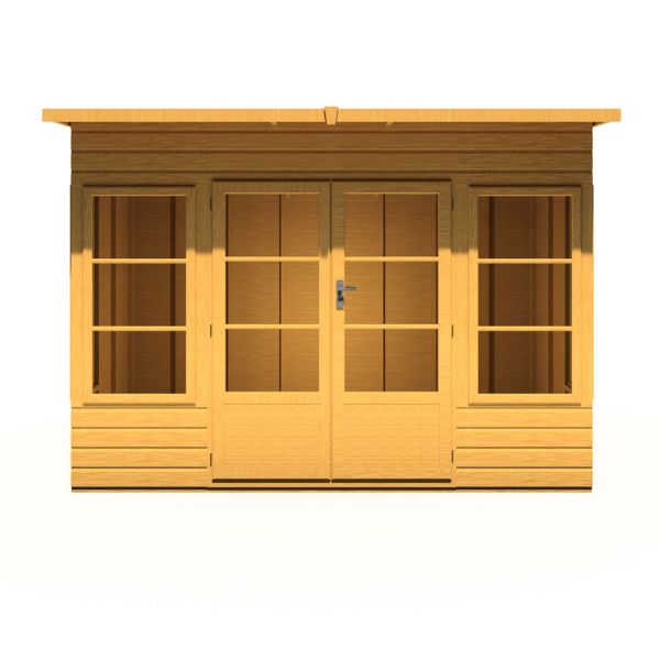 Orchid 10 x 6 Feet Double Door with Two Fixed and Two Opening Windows Dip Treated Summerhouse