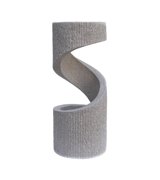 Outdoor Spiral Water Feature - Polyresin - L35 x W35 x H82 cm - Sandstone