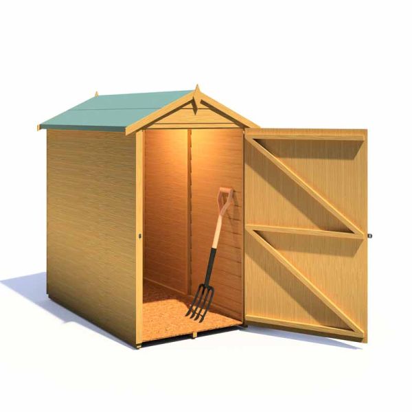 3 x 5 Feet Overlap Single Door Value Dip Treated Shed - OSB - L164.5 x W114.6 x H183.4 cm