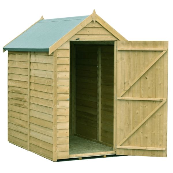 Overlap 6 x 4 Feet Pressure Treated Value Range Shed Single Door