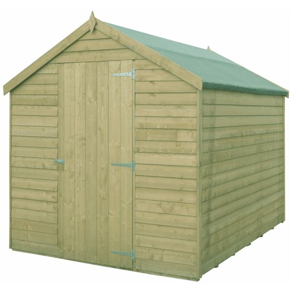 Overlap 7 x 5 Feet Pressure Treated Value Range Shed Single Door