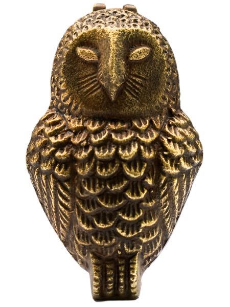 Cast Iron Owl Door Knocker - Iron - L6 x W9.5 x H16 cm - Antique Brass