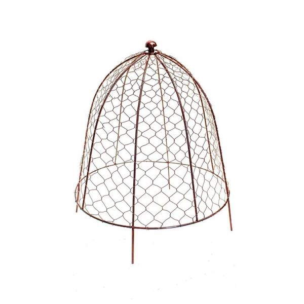 Outdoor Wire Netted Plant Protector - Mild Steel - L36 x W36 x H48 cm - Bronze