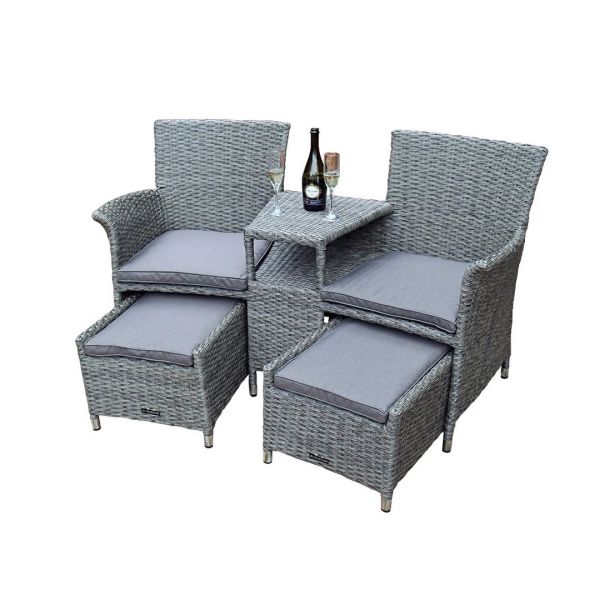 Paris Fixed Companion Set with Cushions - H87 x W67 x L148 cm