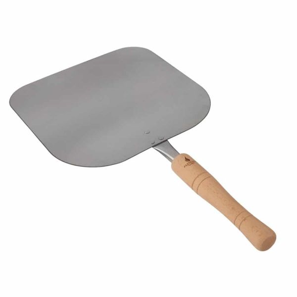 12 Inch Pizza Peel - Stainless Steel/Wooden Handle - Length 55 cm (with Handle)