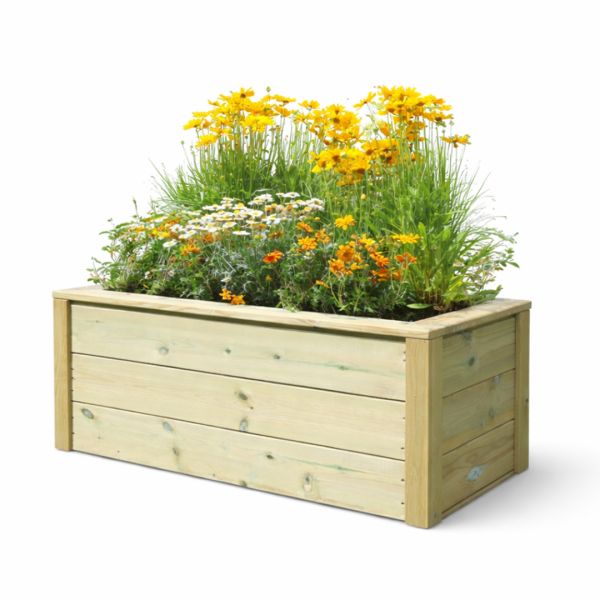 Trough Planters, Wooden Garden Pot/Tub for Plants - L40 x W80 x H40 cm - Fully Assembled