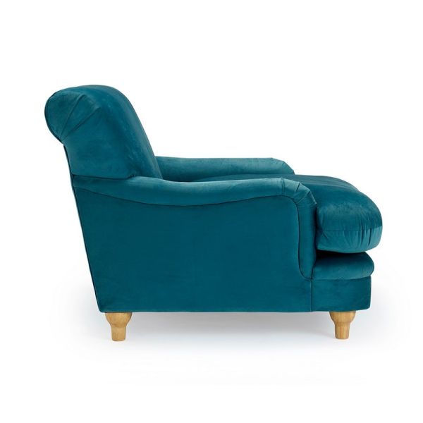 Plumpton Chair Velvet L109 x W106 x H84 cm Peacock Blue