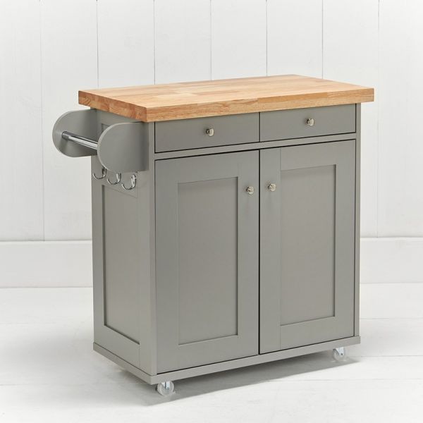 Portland Kitchen Island - Wood - L46 x W95 x H91 cm - Grey