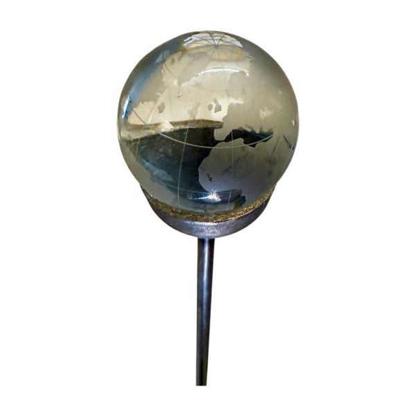 5 Feet Etched World 60mm Marble Pin Garden Art (Pack of 3) - Bare Metal/Ready To Rust