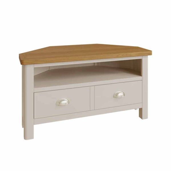 Corner TV Unit - Pine/MDF - L90 x W44 x H48 cm - Truffle