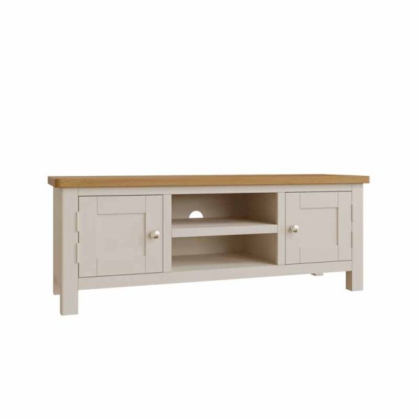 Large TV Unit - Pine/MDF - L120 x W38 x H45 cm - Truffle